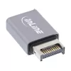 Adaptador USB 3.2 InLine, conector macho USB-E de panel frontal interno a conector hembra USB-C