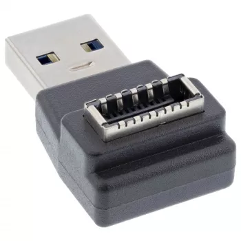 Adaptador USB 3.2 InLine, conector macho USB-A a conector hembra USB-E de panel frontal interno
