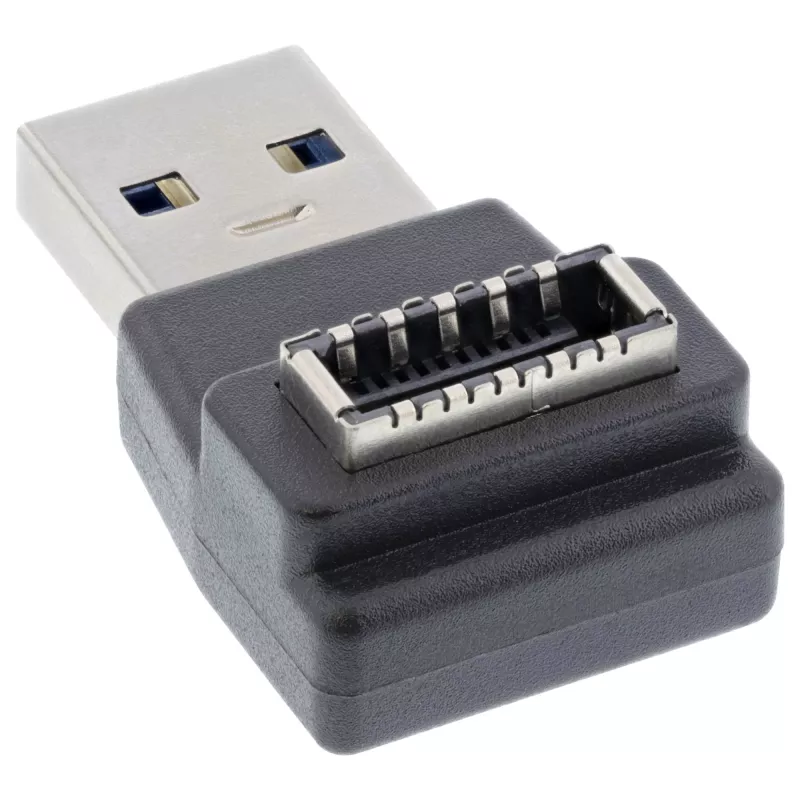 Adaptador USB 3.2 InLine, conector macho USB-A a conector hembra USB-E de panel frontal interno
