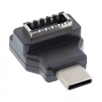 Adaptador USB 3.2 InLine, conector macho USB-C a conector hembra USB-E de panel frontal interno