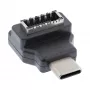 Adaptador USB 3.2 InLine, conector macho USB-C a conector hembra USB-E de panel frontal interno
