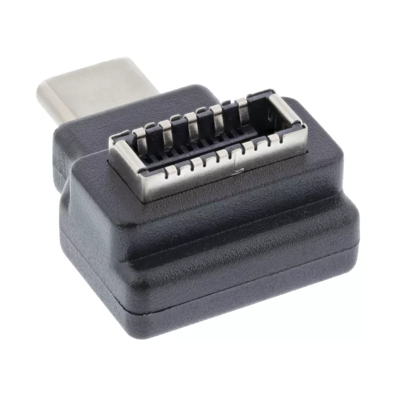 Adaptador USB 3.2 InLine, conector macho USB-C a conector hembra USB-E de panel frontal interno