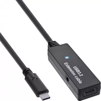 Extensión activa USB 3.2 Gen.1 InLine, conector macho USB-C a conector hembra USB-C, 5m