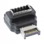 Adaptador USB 3.2 InLine interno, conector macho USB-E de panel frontal a conector hembra USB-E 90°