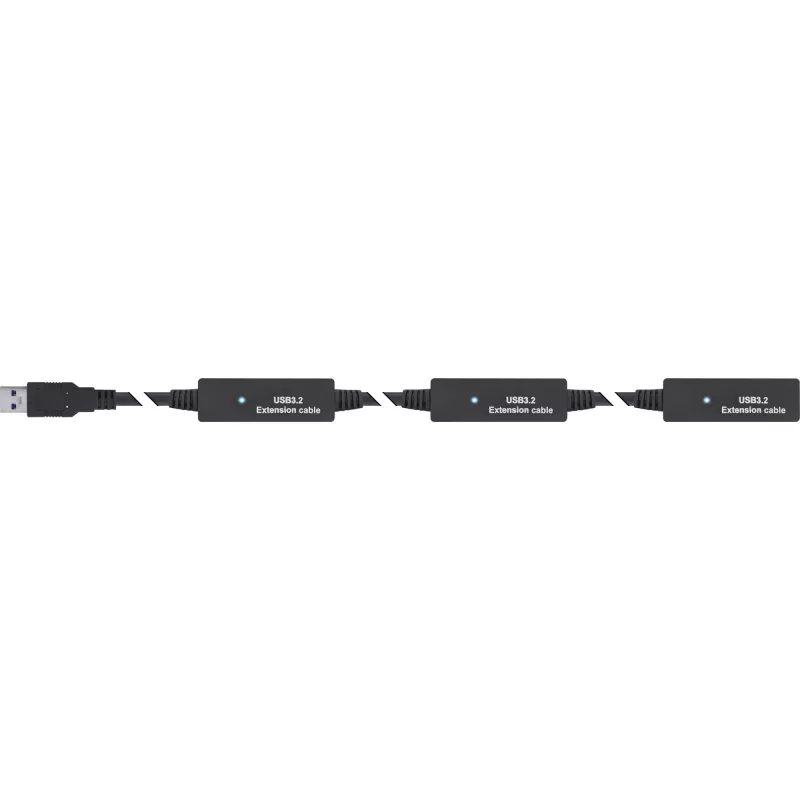 Extensión activa USB 3.2 Gen.1 InLine, conector macho USB-A a conector hembra USB-C, 10 m