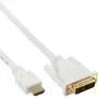 Cable HDMI a DVI InLine conector macho / conector macho 18+1 blanco oro 5m