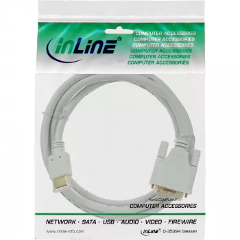 Cable HDMI a DVI InLine conector macho / conector macho 18+1 blanco oro 5m
