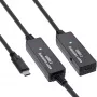 Extensión activa USB 3.2 Gen.1 InLine, conector macho USB-C a conector hembra USB-C, 15 m