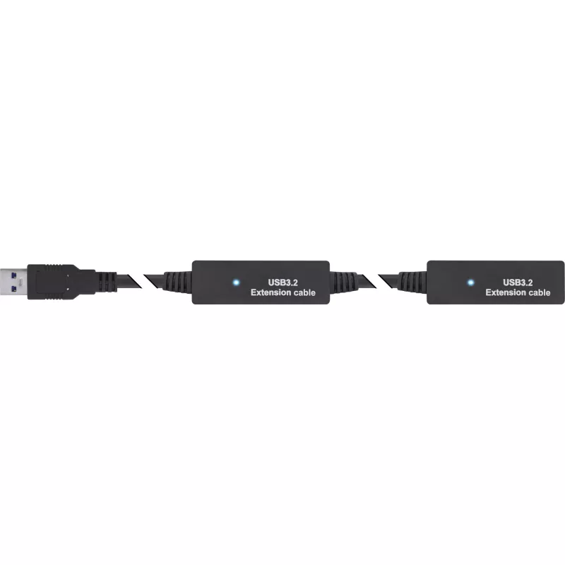 Extensión activa USB 3.2 Gen.1 InLine, conector macho USB-A a conector hembra USB-C, 15m