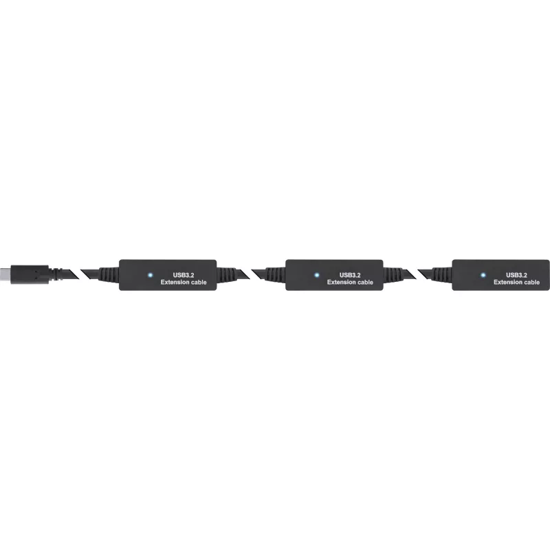 Extensión activa USB 3.2 Gen.1 InLine, conector macho USB-C a conector hembra USB-A, 15 m