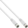 Cable SAT InLine doble apantallado ultra-low-loss 2x conector macho F >75 dB blanco 0,5 m