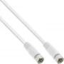 Cable SAT InLine doble apantallado ultra-low-loss 2x conector macho F >75 dB blanco 0,5 m