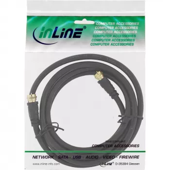 Cable SAT Premium InLine doble apantallado 2x conector macho F >85 dB negro 5 m