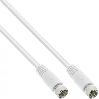 Cable SAT InLine doble apantallado Ultra-Low-Loss 2x conector hembra F >75 dB blanco 5 m