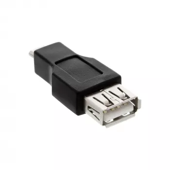 Adaptador Micro USB OTG InLine conector macho Micro-B a conector hembra USB A