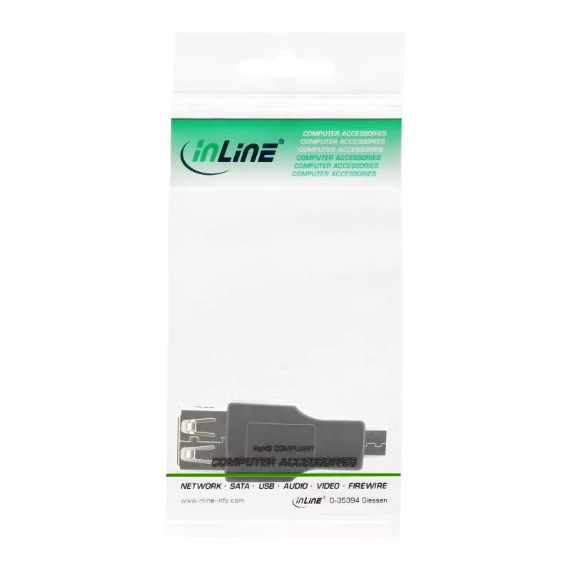 Adaptador Micro USB OTG InLine conector macho Micro-B a conector hembra USB A