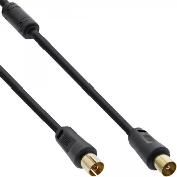 InLine Cable de antena 2x apantallado >85 dB negro 20 m