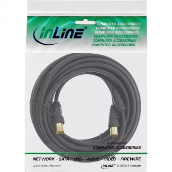 InLine Cable de antena 2x apantallado >85 dB negro 20 m