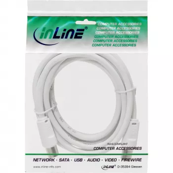 InLine Cable de antena 2x apantallado Ultra-Low-Loss >75dB blanco 7m