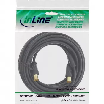InLine Cable de antena 2x apantallado >85 dB negro 1 m