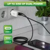 InLine Fuente de alimentación USB cargador USB-A + USB Type-C 33W PD + QC