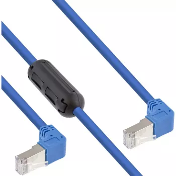 InLine Cable de red acodado hacia abajo en ambos extremos S/FTP (PiMf) Cat.6 PVC azul 1,6 m