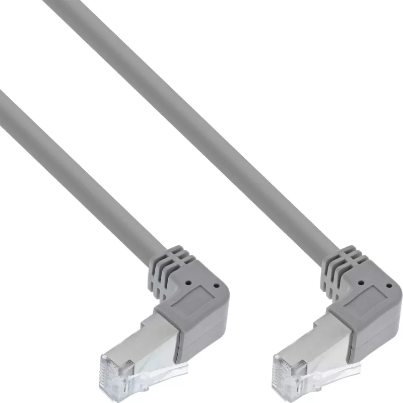 InLine Cable de red acodado arriba/abajo S/FTP (PiMf) Cat.6 PVC cobre gris 2,67m