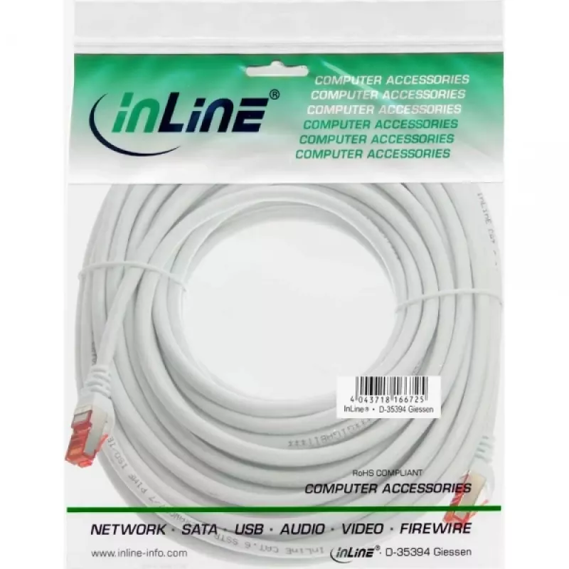 InLine Cable de red S/FTP PiMF Cat.6 250MHz PVC cobre blanco 15m