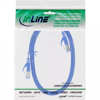 InLine Cable de red plano U/FTP Cat.6A azul 2m