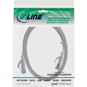 InLine Cable de red plano U/FTP Cat.6A gris 1,5 m