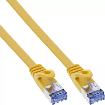 Cable de red plano InLine U/FTP Cat.6A amarillo 10 m