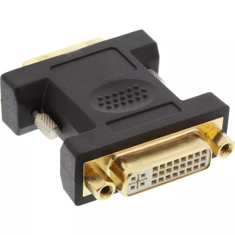 Adaptador DVI-D InLine DVI-I 24+5 hembra / DVI-D 24+1 macho dorado