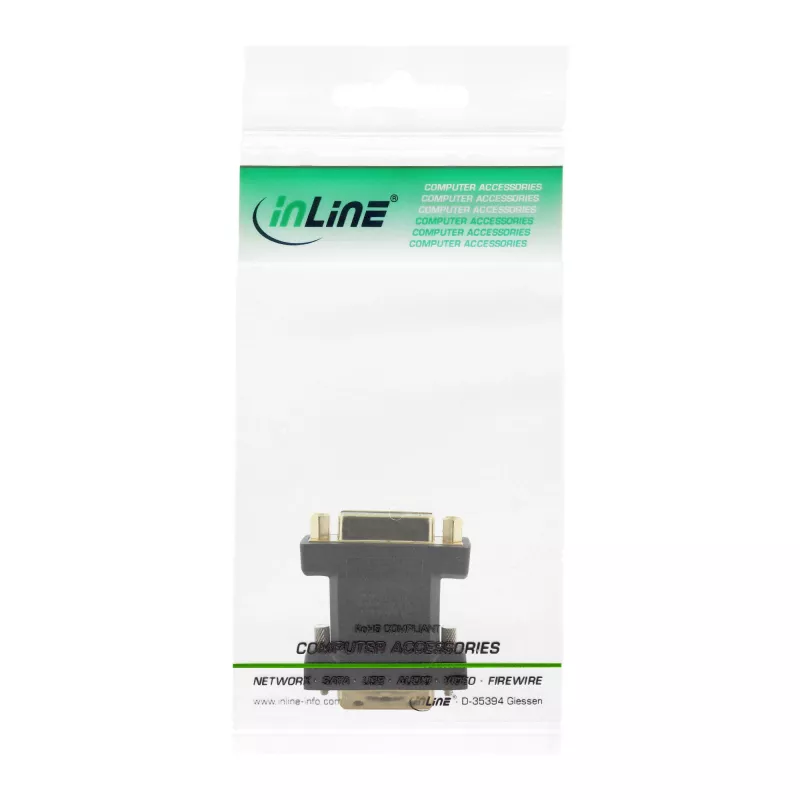 Adaptador DVI-D InLine DVI-I 24+5 hembra / DVI-D 24+1 macho dorado