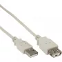 Cable alargador USB 2.0 Type-A macho/hembra InLine 34633 beige 0,3 m