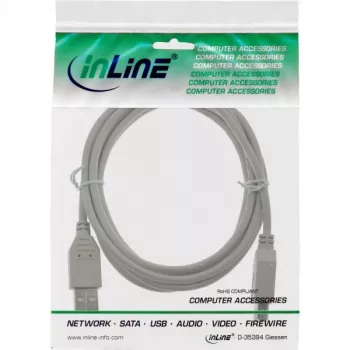 Cable alargador USB 2.0 Type-A macho/hembra InLine 34633 beige 0,3 m
