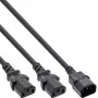 Cable en Y de alimentación InLine con conector Schuko 1x IEC-C14 a 2x IEC-C13 1,8 m
