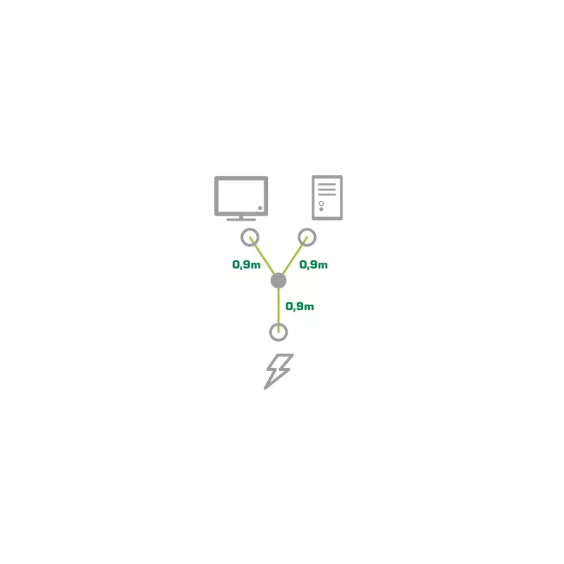 Cable en Y de alimentación InLine con conector Schuko 1x IEC-C14 a 2x IEC-C13 1,8 m
