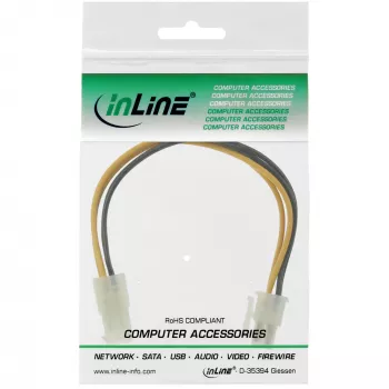 Alargador de corriente interno InLine para placa base P4 conector macho/hembra de 4 polos 0,20 m
