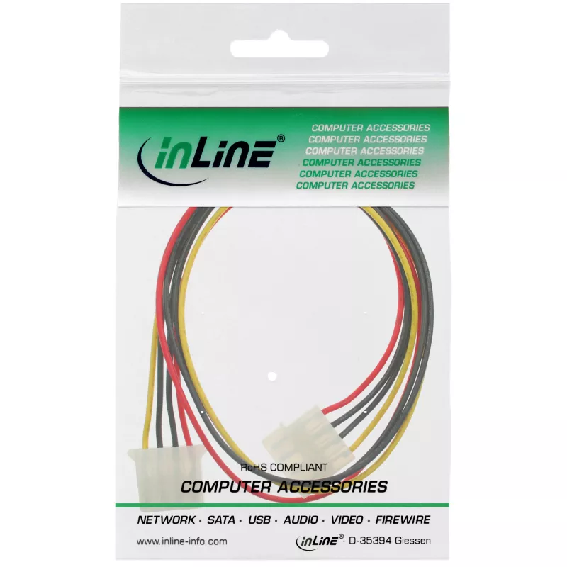 Cable alargador de alimentación InLine de 4 polos conector macho/hembra 29650B