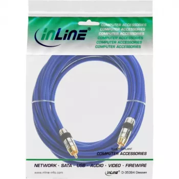 Cable de audio RCA InLine Premium 1x RCA conector macho/macho dorado 3 m
