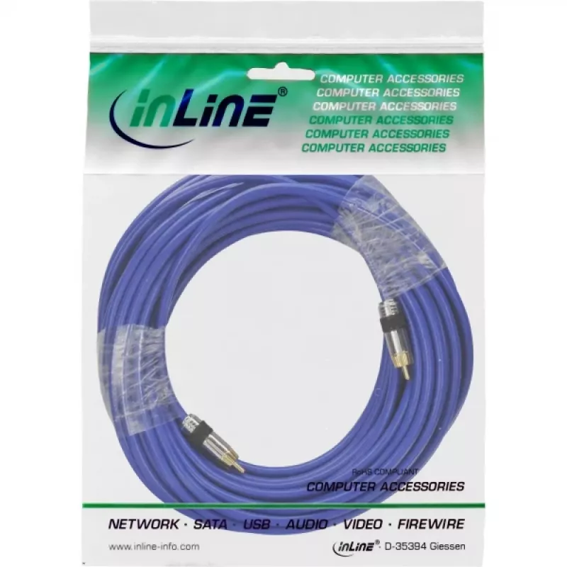 Cable de audio RCA InLine Premium 1x RCA conector macho/macho dorado 15 m