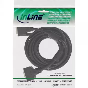 Cable DVI-D InLine 24+1 macho/hembra, Dual Link, 2 núcleos de ferrita, 2 m