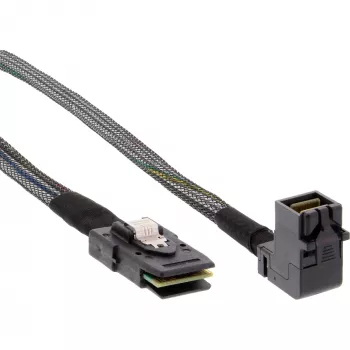 Cable Mini SAS HD InLine SFF-8643 en ángulo a SFF-8087 con Sideband 1 m
