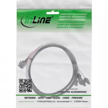 Cable Mini SAS HD InLine SFF-8643 a 4x SATA + Sideband 0,5 m