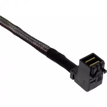 Cable Mini SAS HD InLine, SFF-8643 en ángulo a 4x SFF-8482 + alimentación, 1 m
