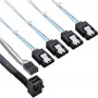 Cable Mini SAS HD InLine SFF-8643 en ángulo a 4x SATA + Sideband 1 m