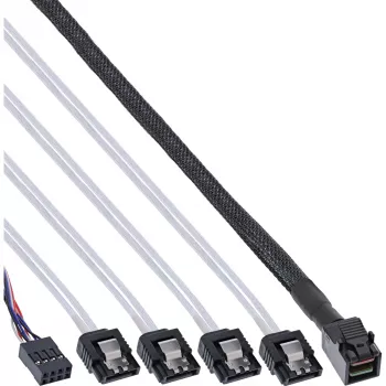 Cable Mini SAS HD InLine SFF-8643 a 4x SATA + Sideband 1 m