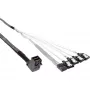 Cable Mini SAS HD InLine SFF-8643 en ángulo a 4x SATA + Sideband 0,5 m