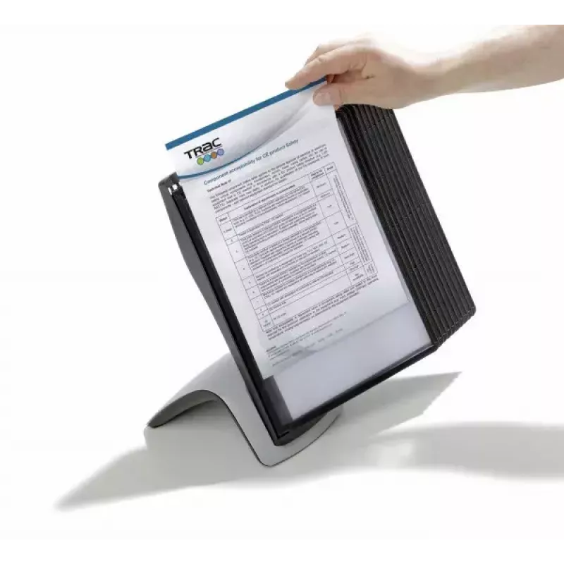 Expositor giratorio de documentos Durable Sherpa Style Table 10 soporte de escritorio para 10 paneles A4