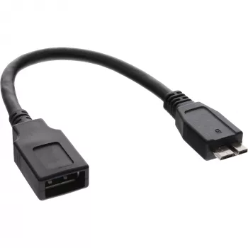 Cable adaptador OTG InLine Micro USB 3.0 conector Micro-B macho a conector USB Type-A hembra 0,15 m